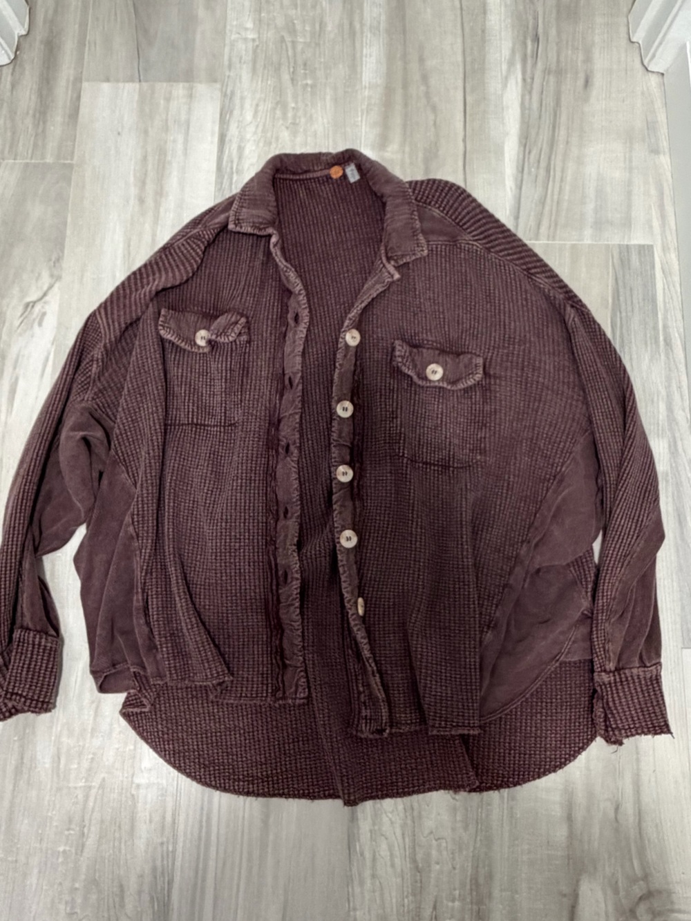 Free People Waffle Knit Shacket